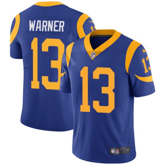 Mens Youths Kids Womens Kurt Warner Royal Stitched Jersey